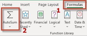 Excel AutoSum