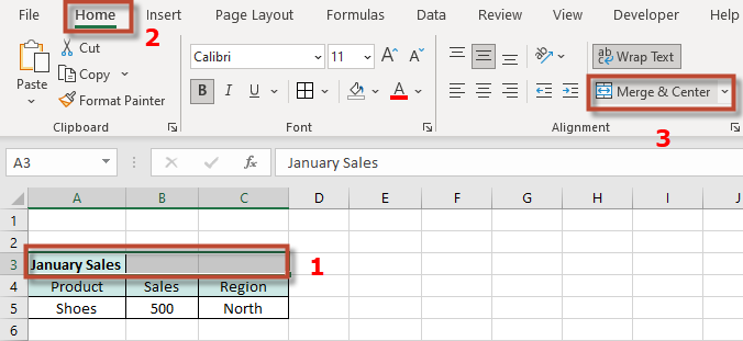 Excel how to merge cells